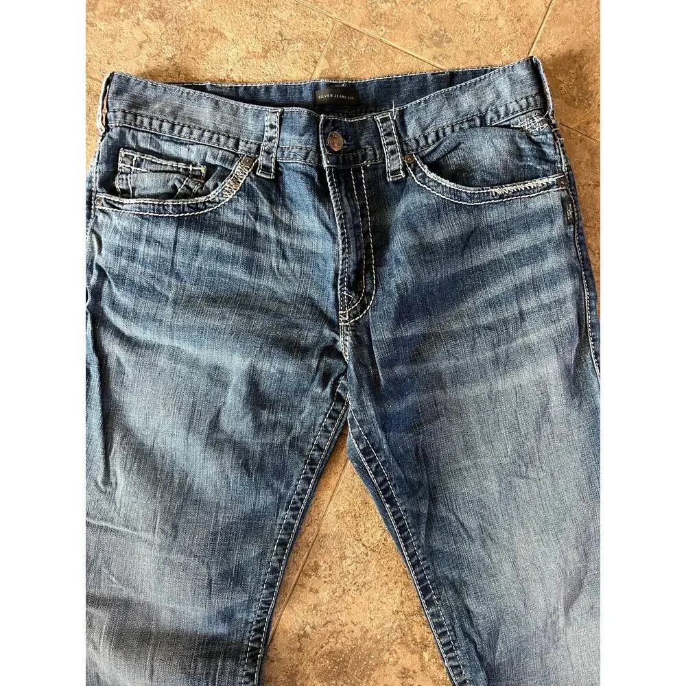 Silver Zac Relaxed Fit Straight Denim Jeans Men's 36/34